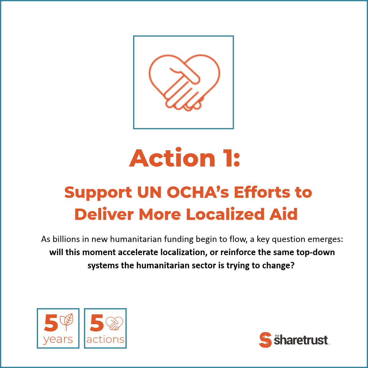 Five Years, Five Actions: Support UN OCHA’s Efforts to Deliver More Localized Aid